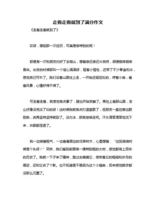 走着走着就到了满分作文