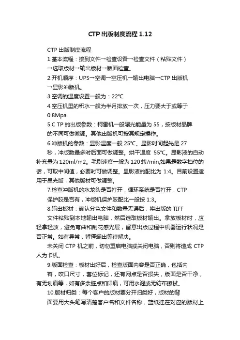 CTP出版制度流程1.12