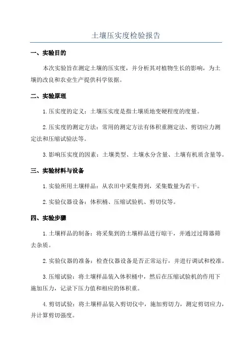 土壤压实度检验报告