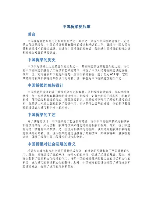 中国桥梁观后感