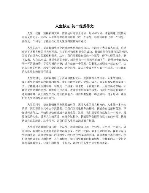 人生标点_初二优秀作文