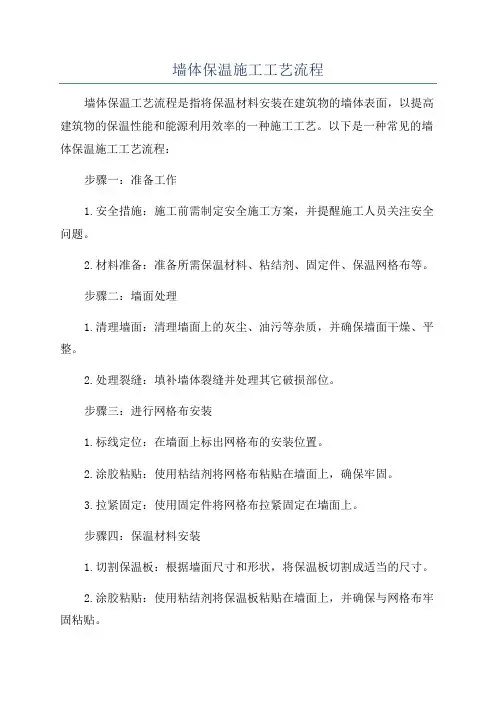 墙体保温施工工艺流程