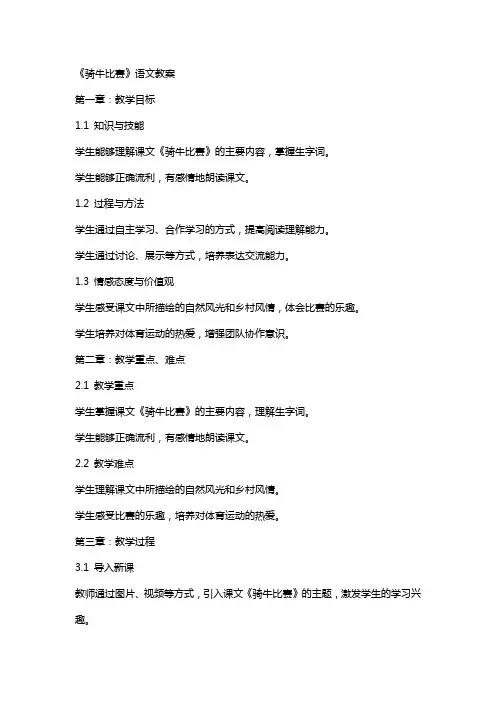 《骑牛比赛》语文教案