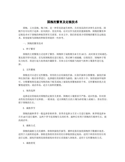 国槐的繁育及定植技术