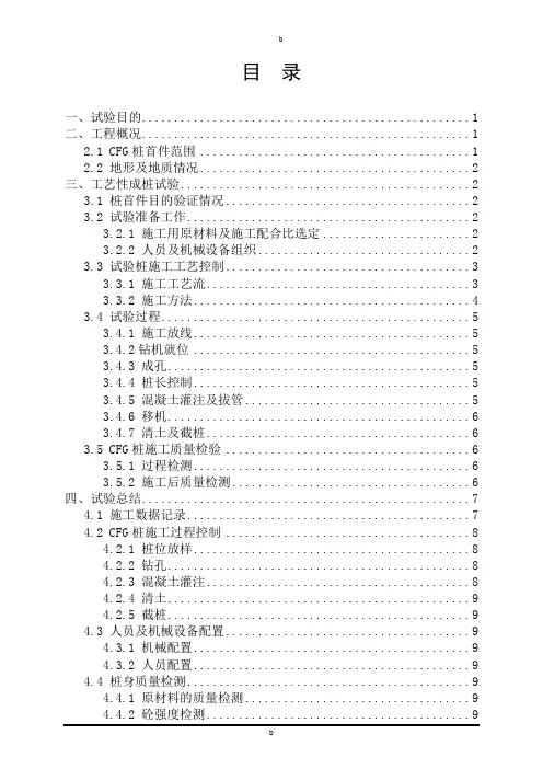 CFG桩工艺性总结报告
