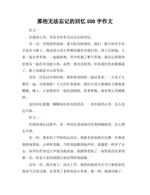 那些无法忘记的回忆500字作文
