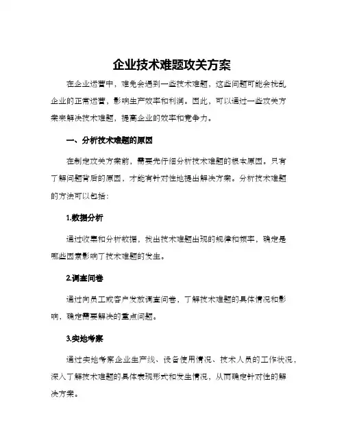 企业技术难题攻关方案