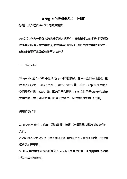 arcgis的数据格式 -回复