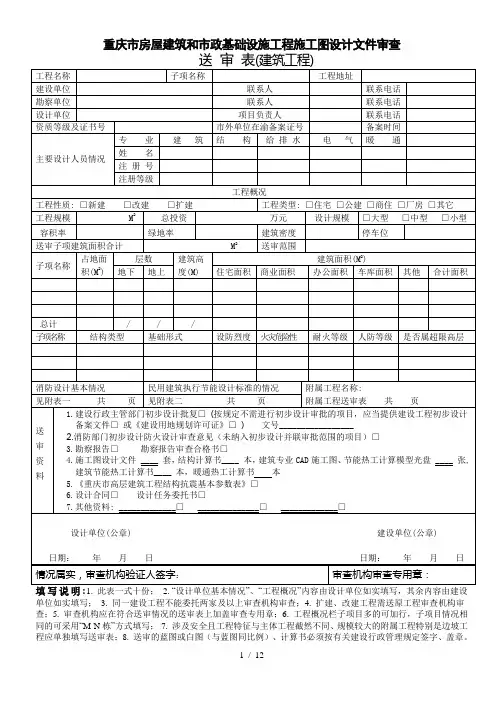 送审表(表格样本)