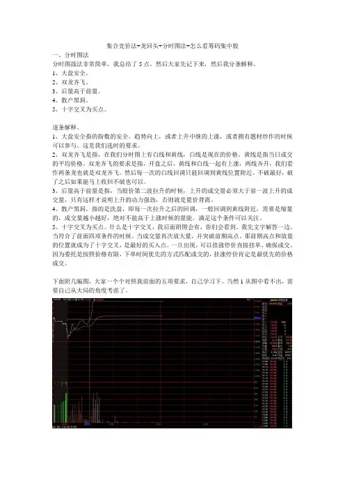 股市知识@：集合竞价法 龙回头 分时图法 怎么看筹码集中股