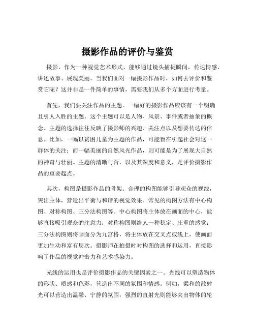 摄影作品的评价与鉴赏