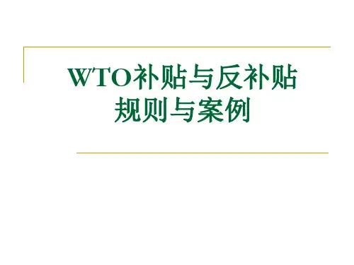 WTO补贴与反补贴规则与案例解析
