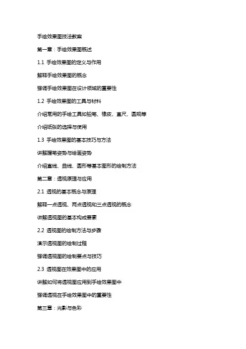 手绘效果图技法教案