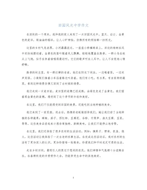 田园风光中学作文