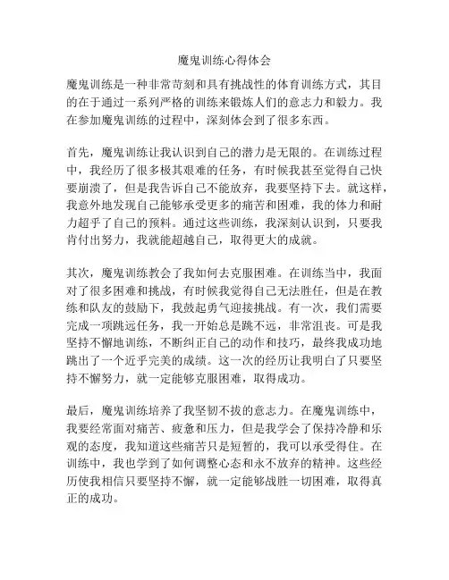 魔鬼训练心得体会