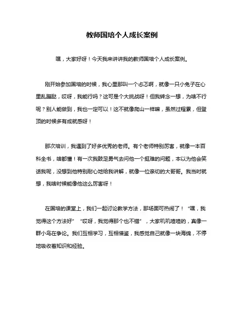 教师国培个人成长案例