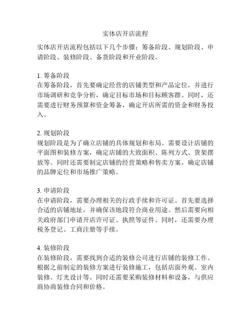 实体店开店流程
