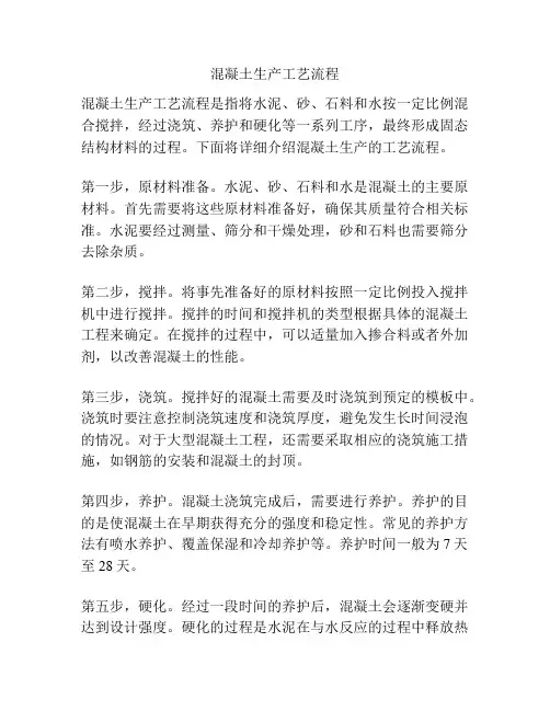 混凝土生产工艺流程