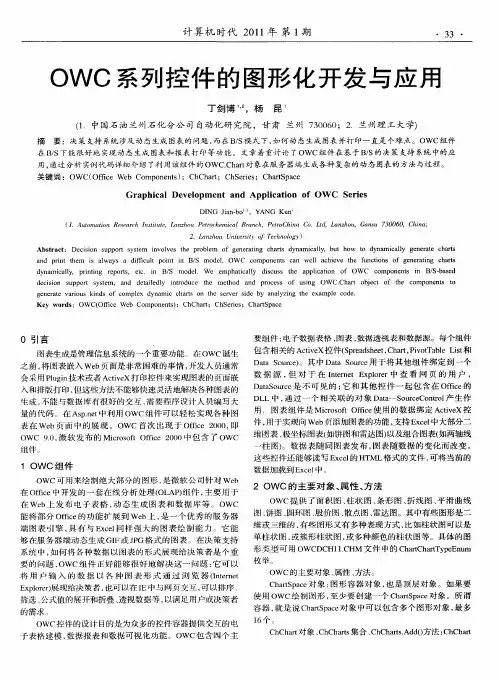 OWC系列控件的图形化开发与应用