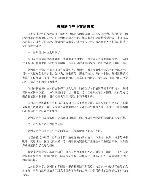 苏州新兴产业布局研究
