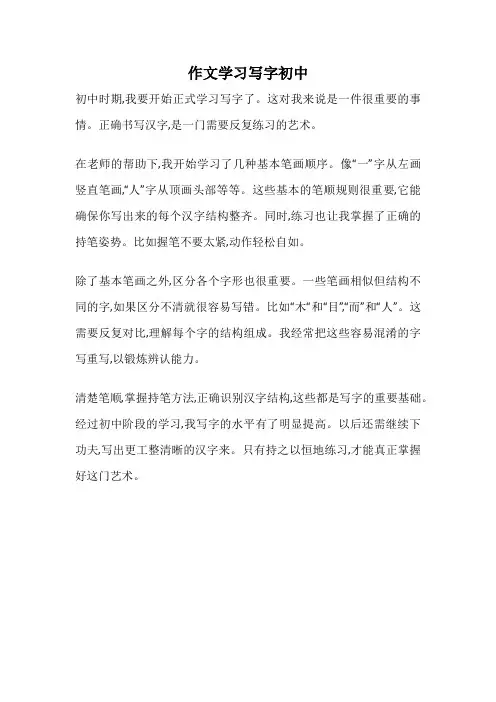 作文学习写字初中