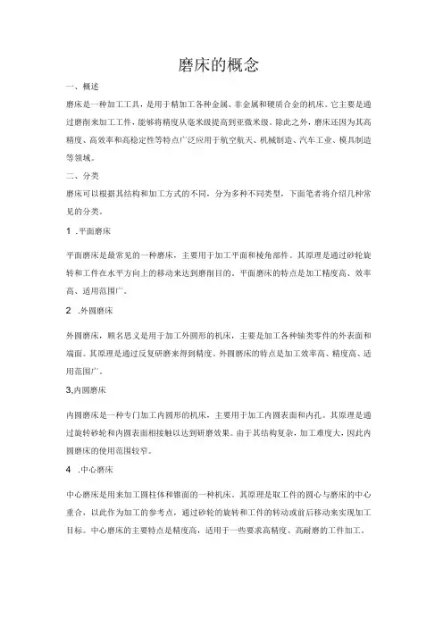 磨床的概念