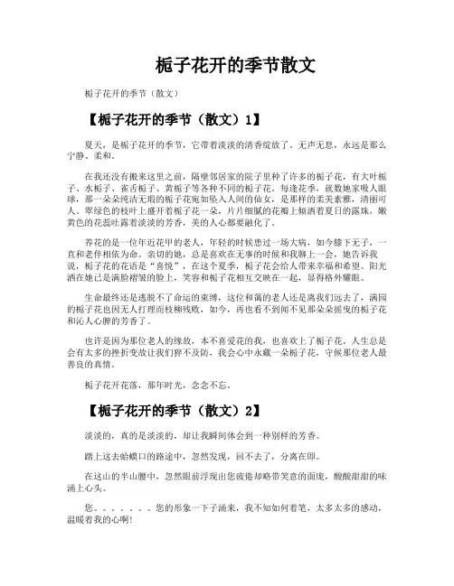 栀子花开的季节散文