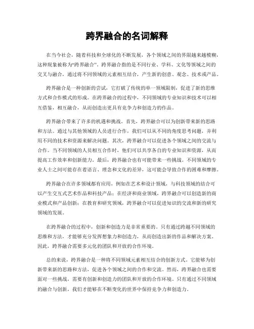 跨界融合的名词解释