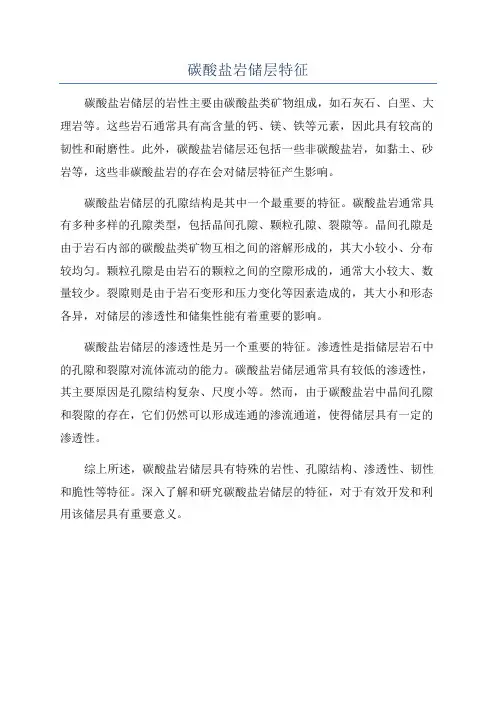 碳酸盐岩储层特征