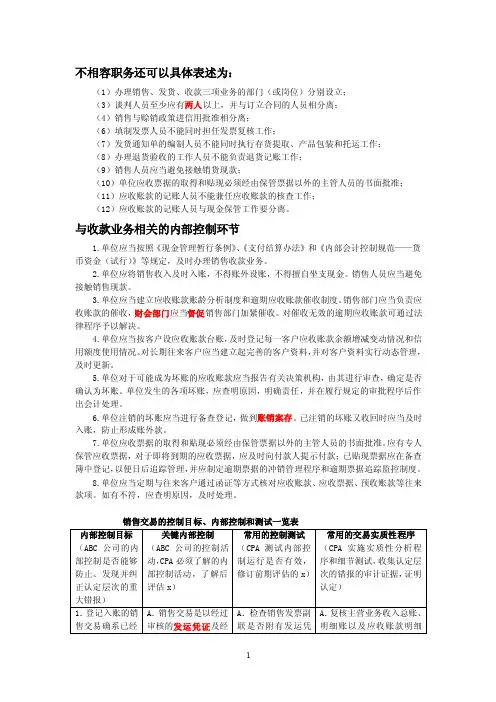 销售与收款的控制测试和实质性测试