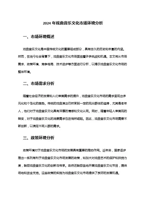 2024年戏曲音乐文化市场环境分析