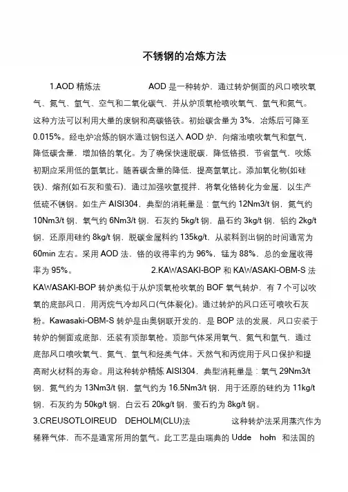 不锈钢的冶炼方法