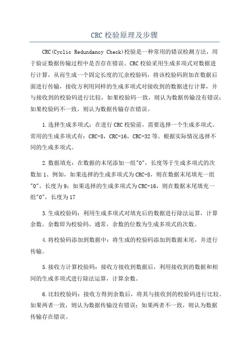 CRC校验原理及步骤