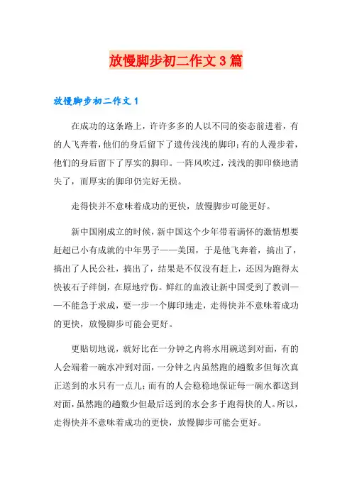 放慢脚步初二作文3篇