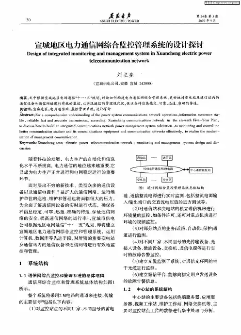 宣城地区电力通信网综合监控管理系统的设计探讨