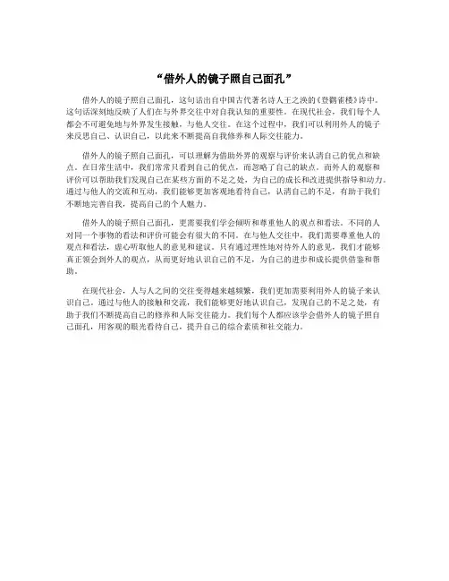“借外人的镜子照自己面孔”