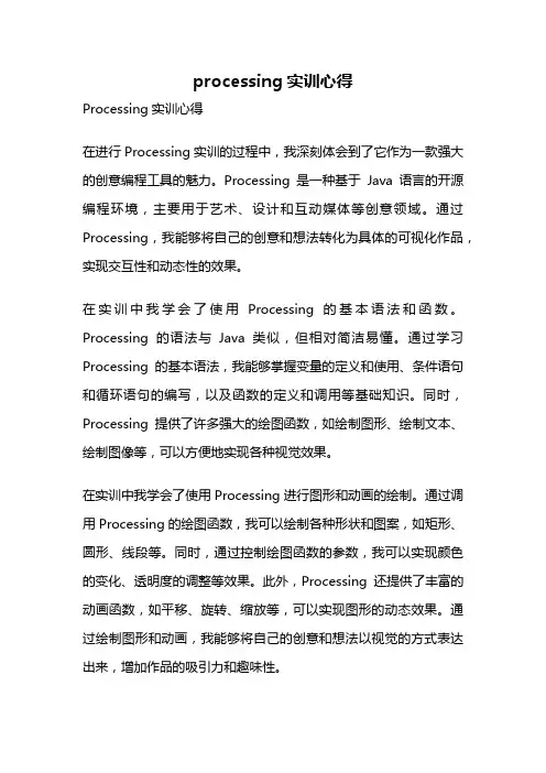 processing实训心得