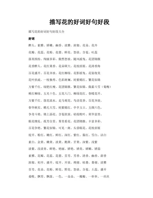 描写花的好词好句好段