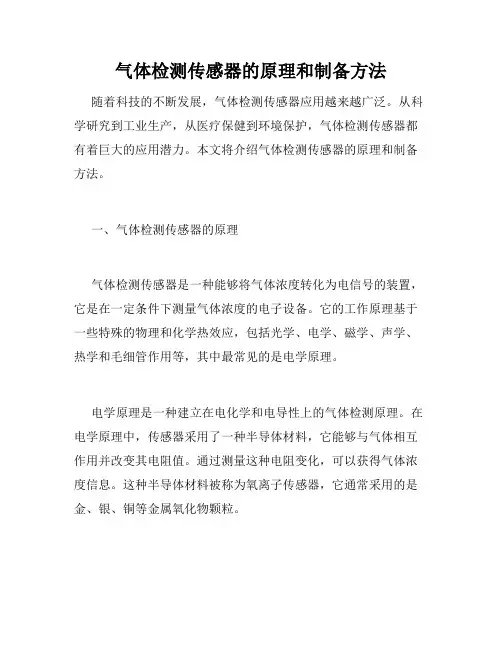 气体检测传感器的原理和制备方法