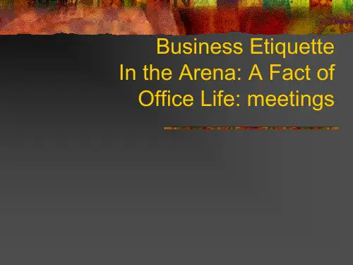 Business Etiquette 3 Meetings(商务礼仪)
