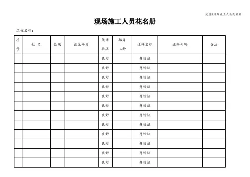 (完整)现场施工人员花名册