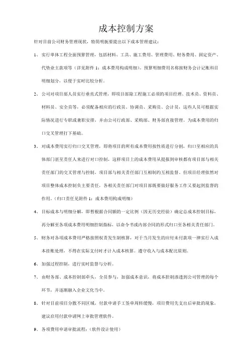 成本控制方案