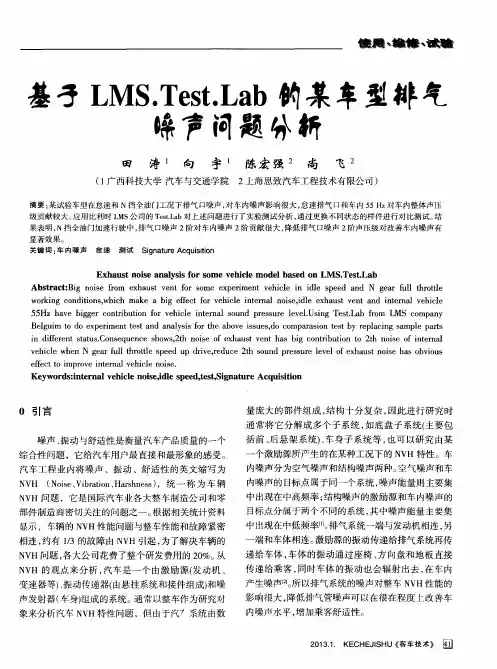 基于LMS.Test.Lab的某车型排气噪声问题分析