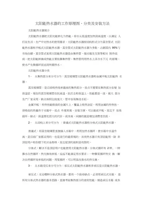 太阳能热水器原理及安装示意图