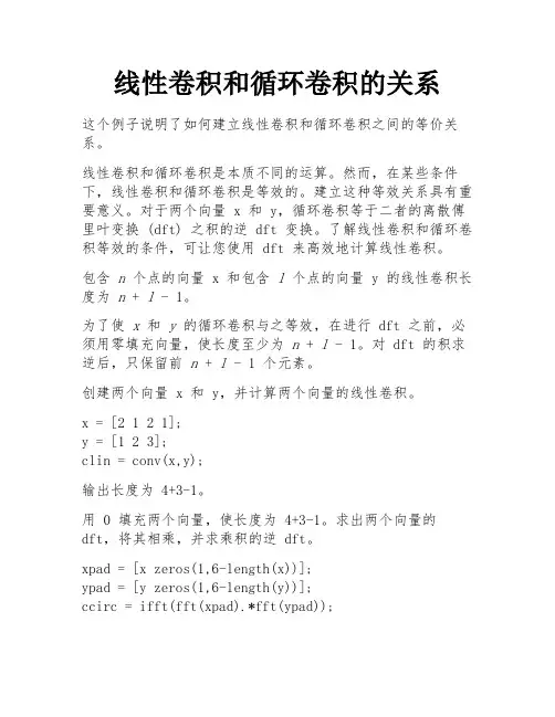 线性卷积和循环卷积的关系
