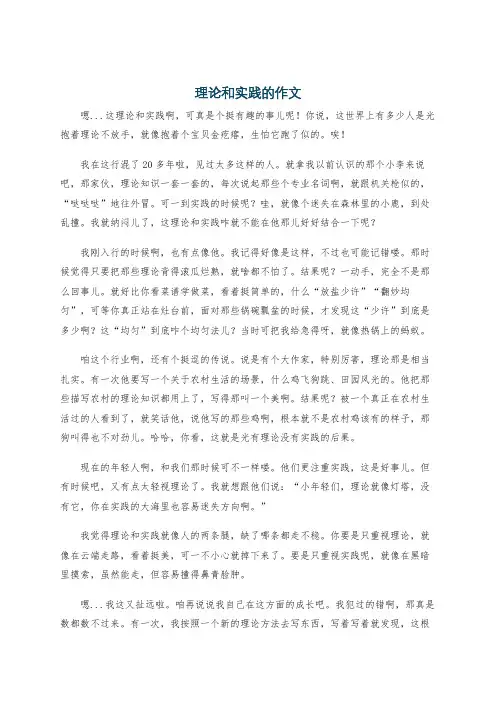 理论和实践的作文