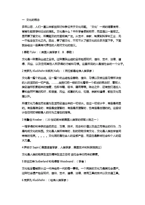 文化的定义