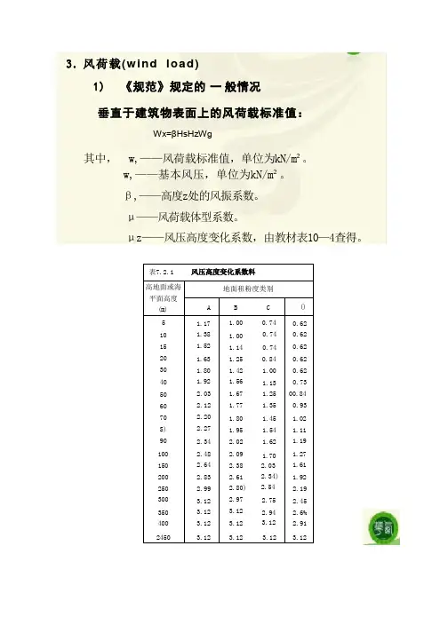 风荷载计算解析及例题