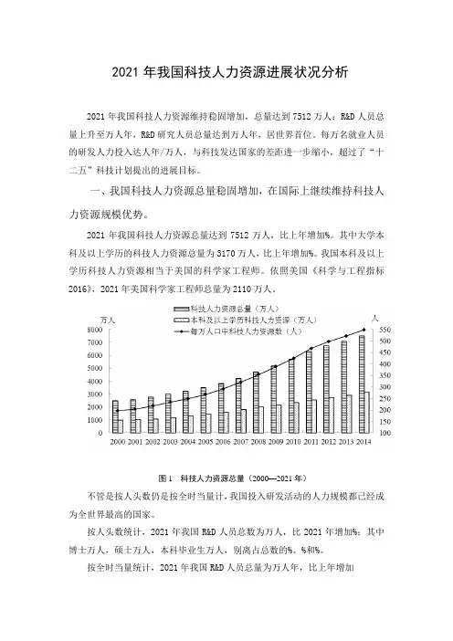 我国科技人力资源进展状况分析
