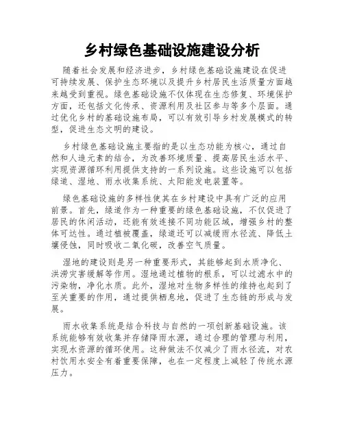 乡村绿色基础设施建设分析